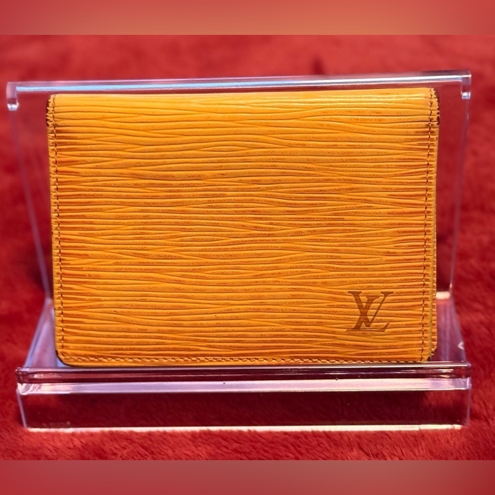 Louis Vuitton Epi Yellow with Purple Interior Card Holder